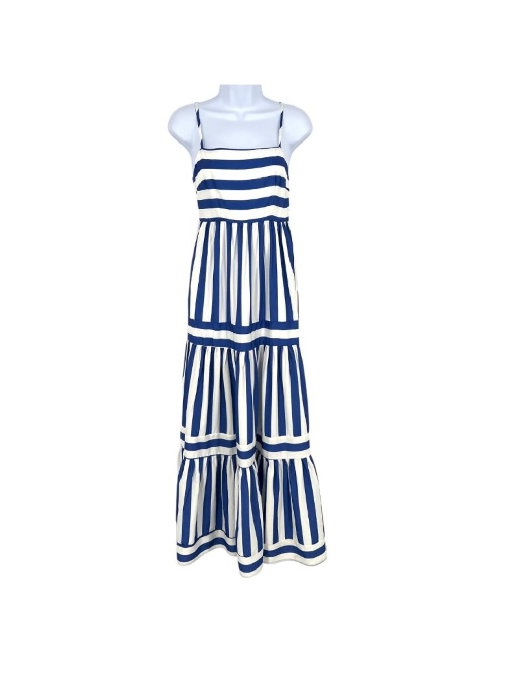 Urban Daizy Nautical Stripe Maxi Dress Blue White Tiered Sun Dress Small NWT